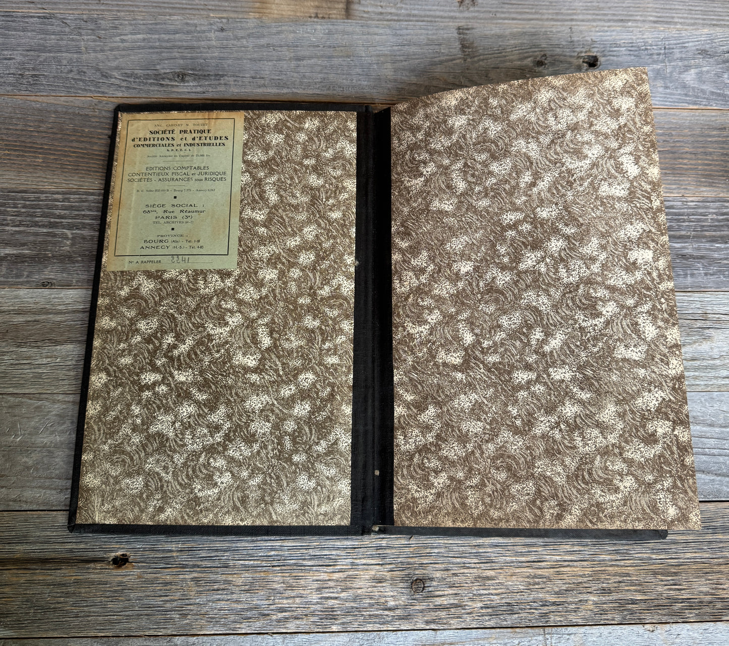 1935 Antique French Ledger Book – Handwritten Accounting Journal