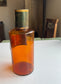 Antique French Apothecary Bottle, Amber Colored Glass, Porcelain Label