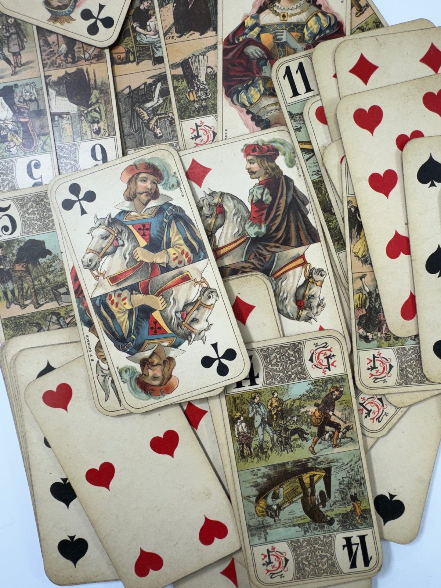 Vintage B.P. Grimaud Tarot Nouveau, Partial 69 Card French Deck with Original Box