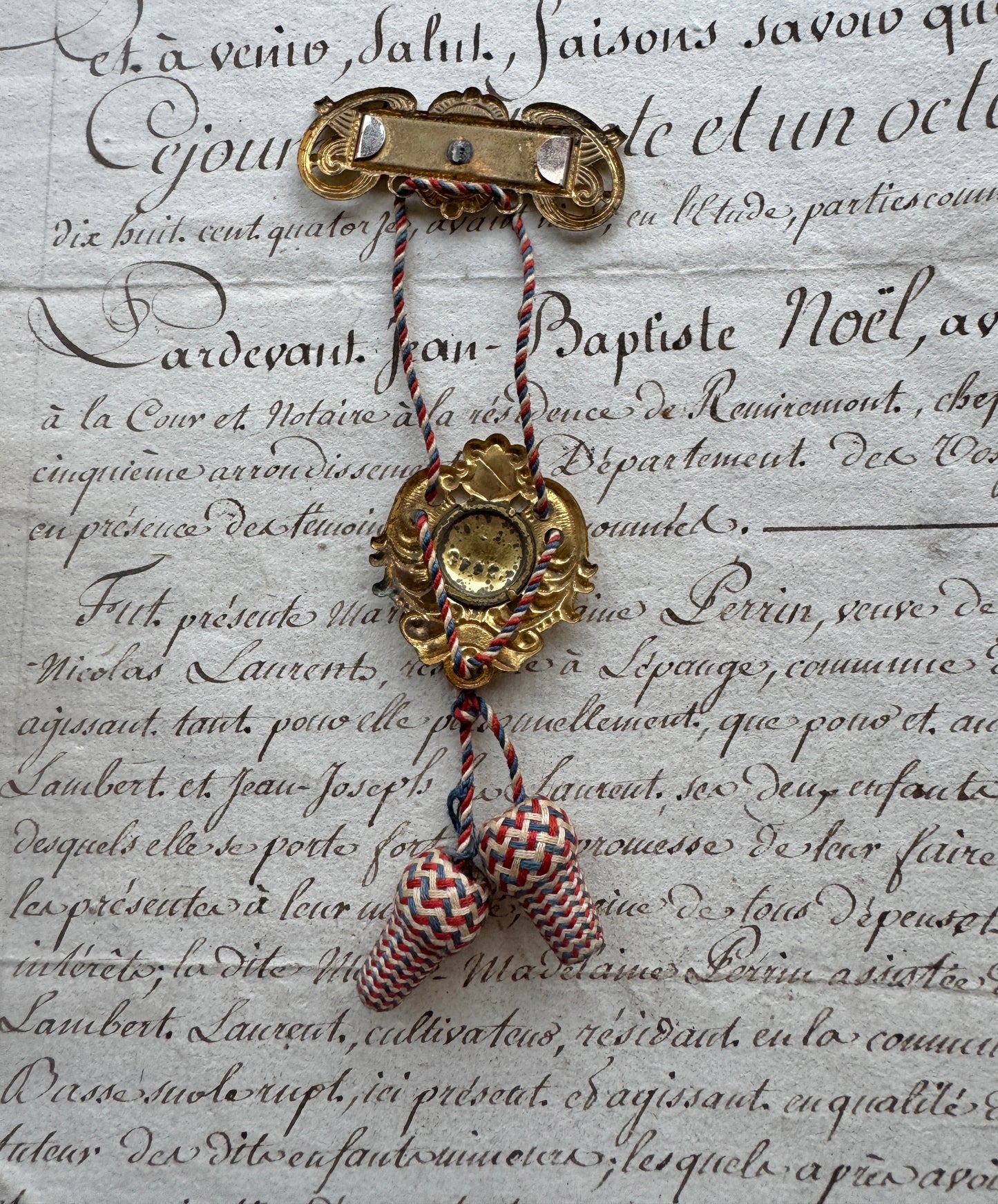 Antique French “Bon Service” Medal with Portrait & Tassels