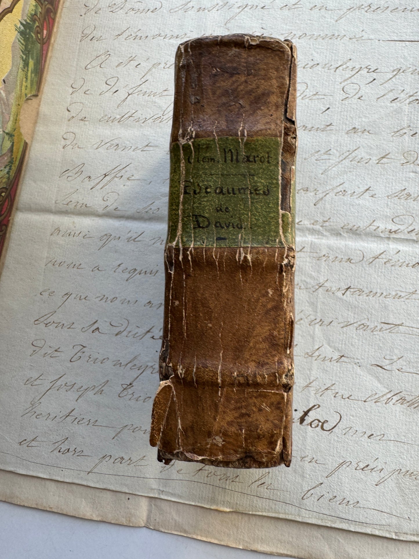 Antique French Book- The Psalms of David 1600's Prayer Book, Leather, Small Sized Leather with Buckles, Rare & Collectible, Bibliophile