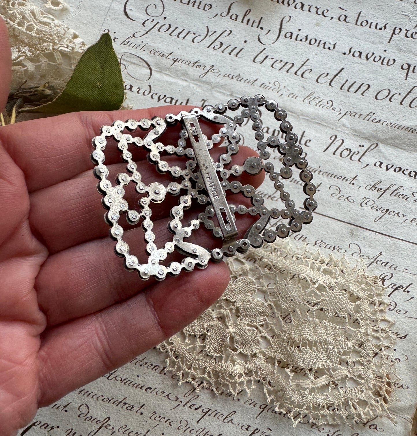 Antique French Steel Cut Belt or Shoe Buckle – Marked France