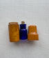 Antique Cobalt Blue Apothecary Bottle in Turned Wood Case