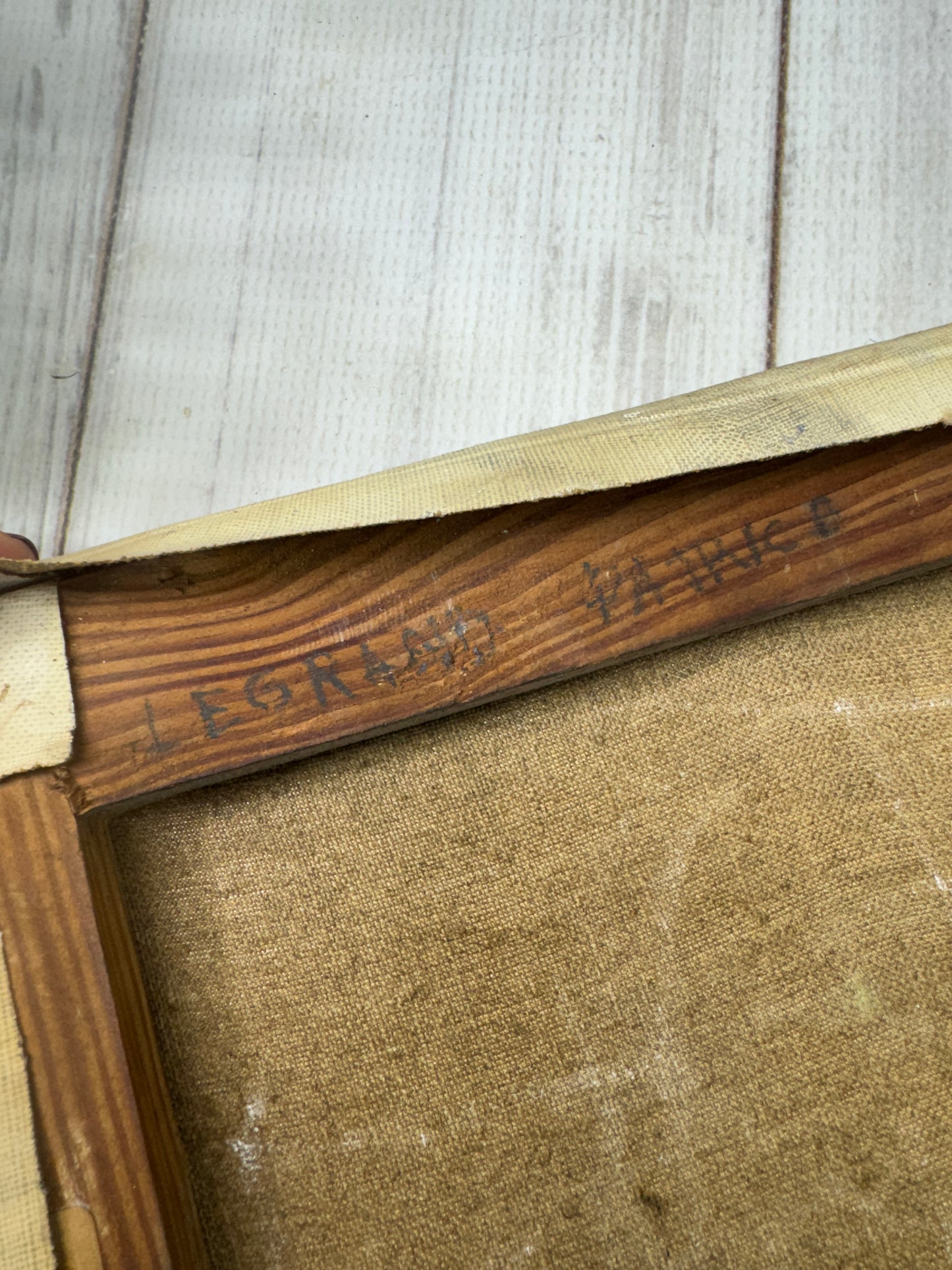 Primitive French Alpine Oil Painting – Mountain Village Landscape on Canvas