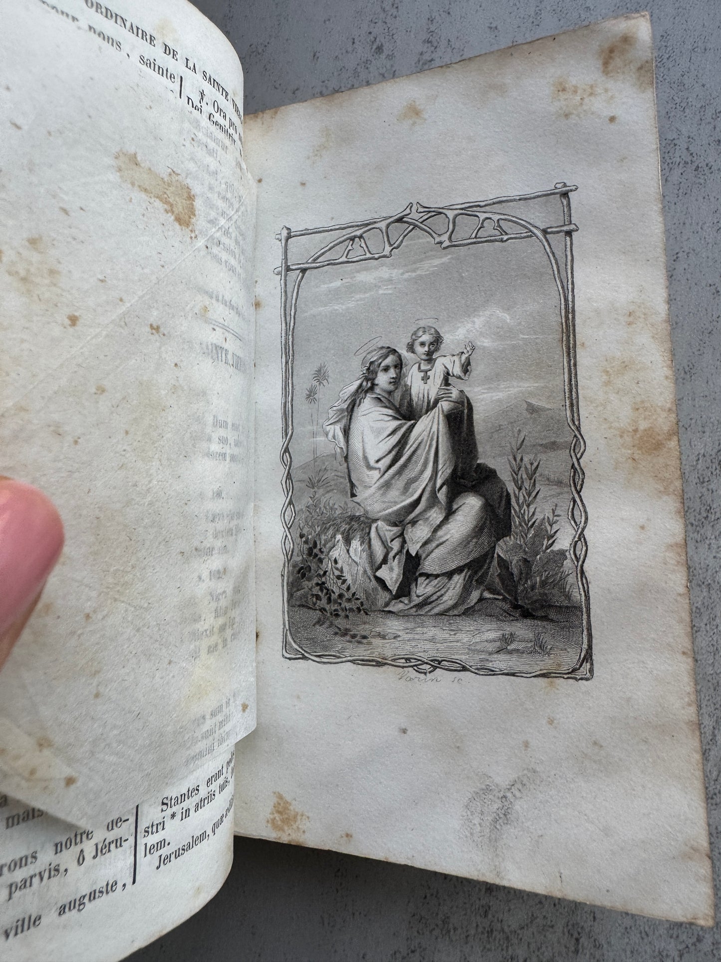 French Paroissien Romain Prayer Book dated 1857 Leather with Metal Clasps & Gilt Edges