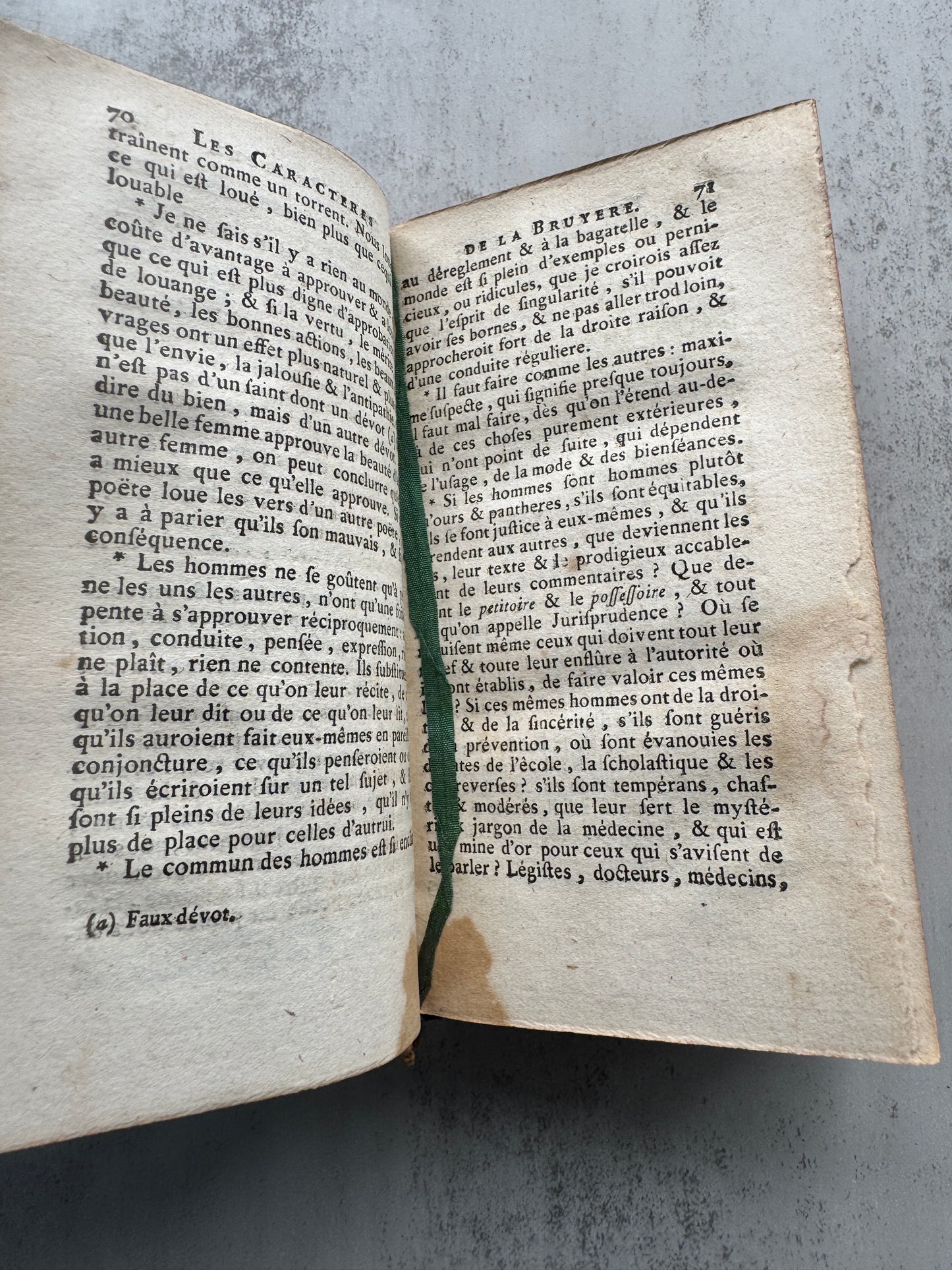 Antique French Book, 1700's Les Caracteres de La Bruyere