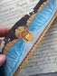 Antique French Hand,Block Wallpaper Border, 1800's Swag Blue & Gold Design
