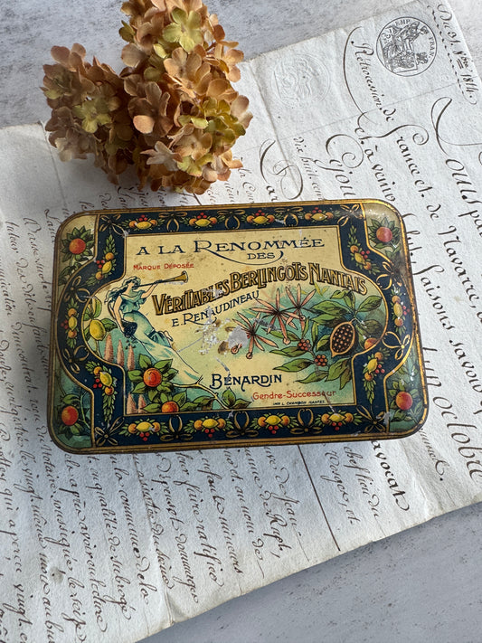 Antique French Berlingots Candy Tin Bénardin Nantes