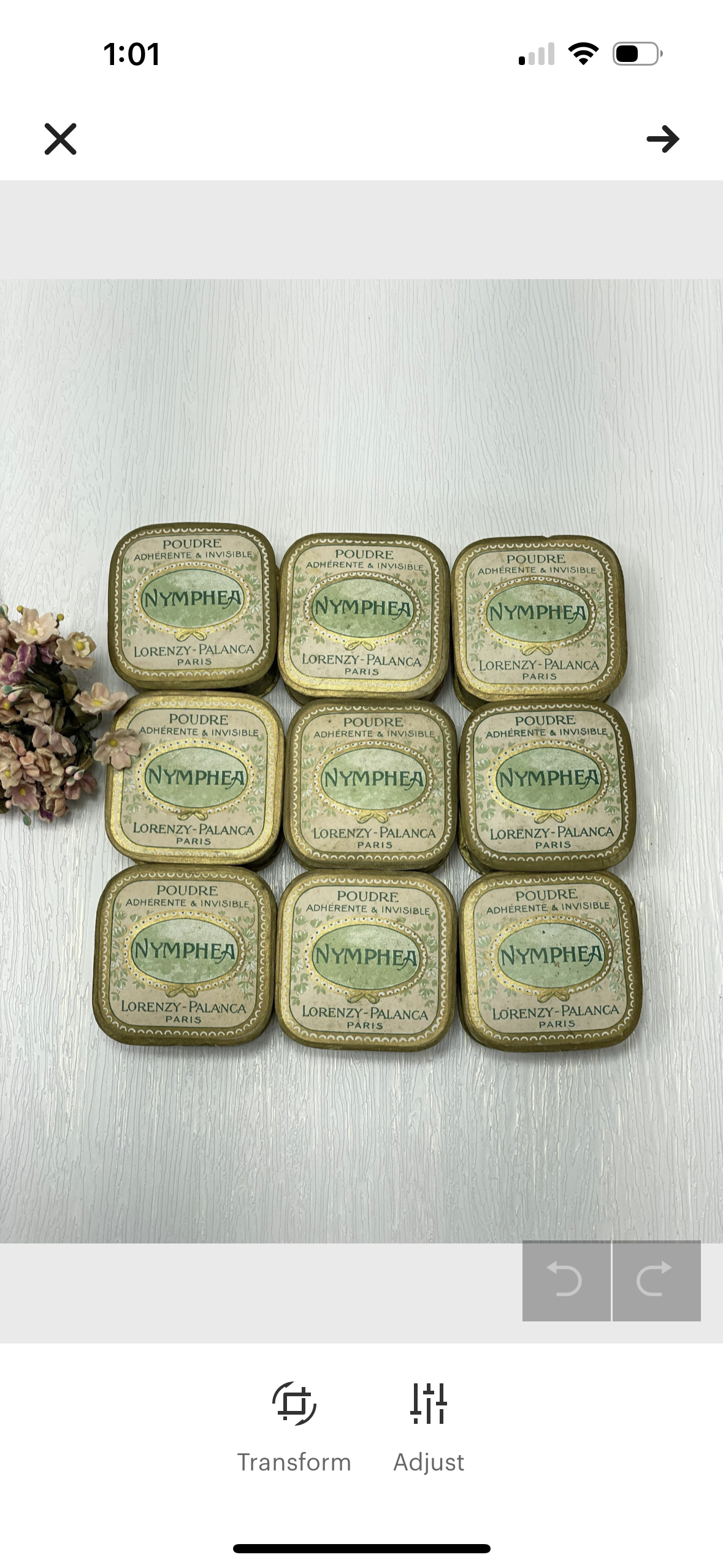Antique French Face Powder Box, Nymphea Paris