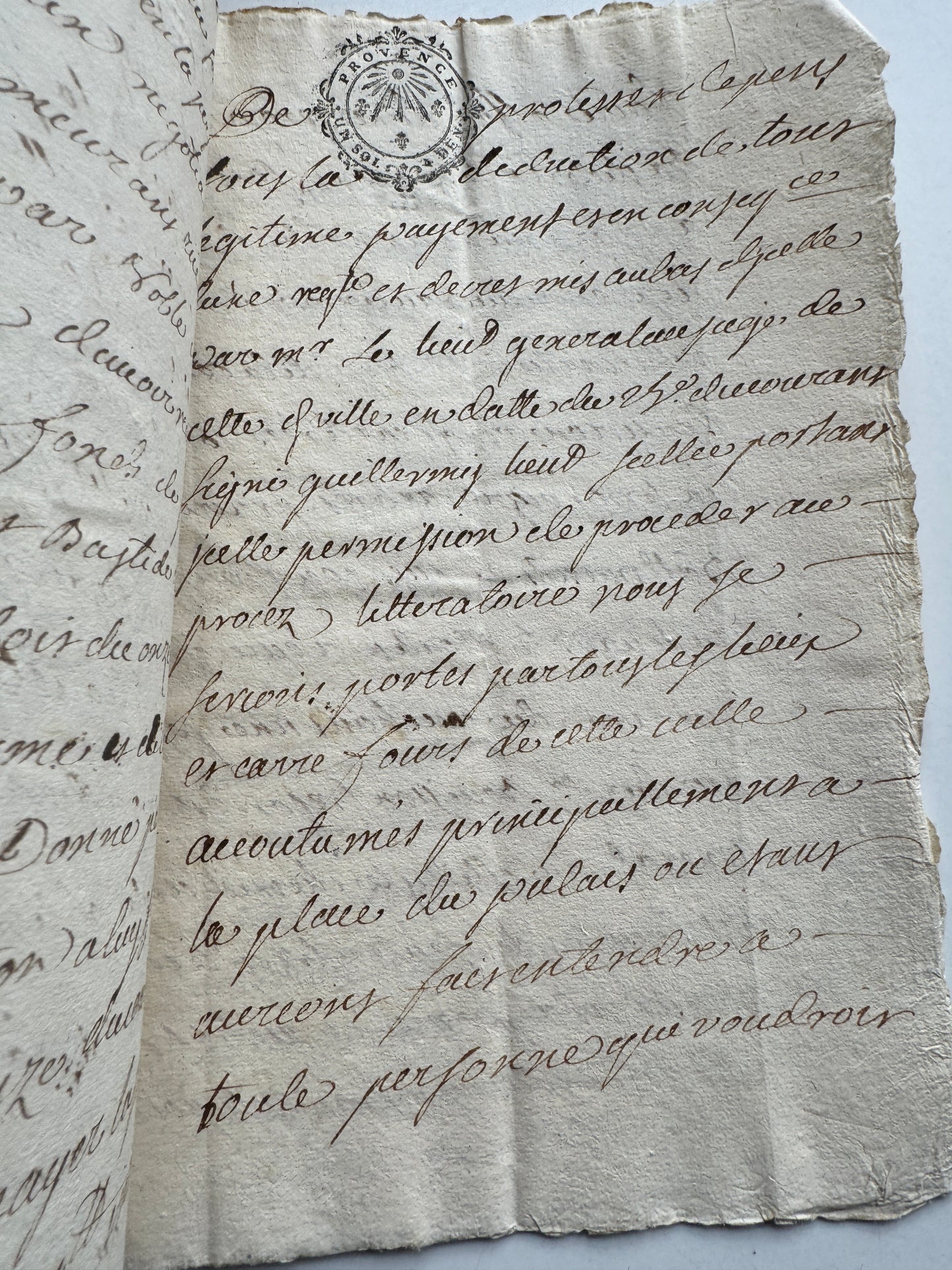 Antique 1700's French Legal Document, Provence Court Manuscript