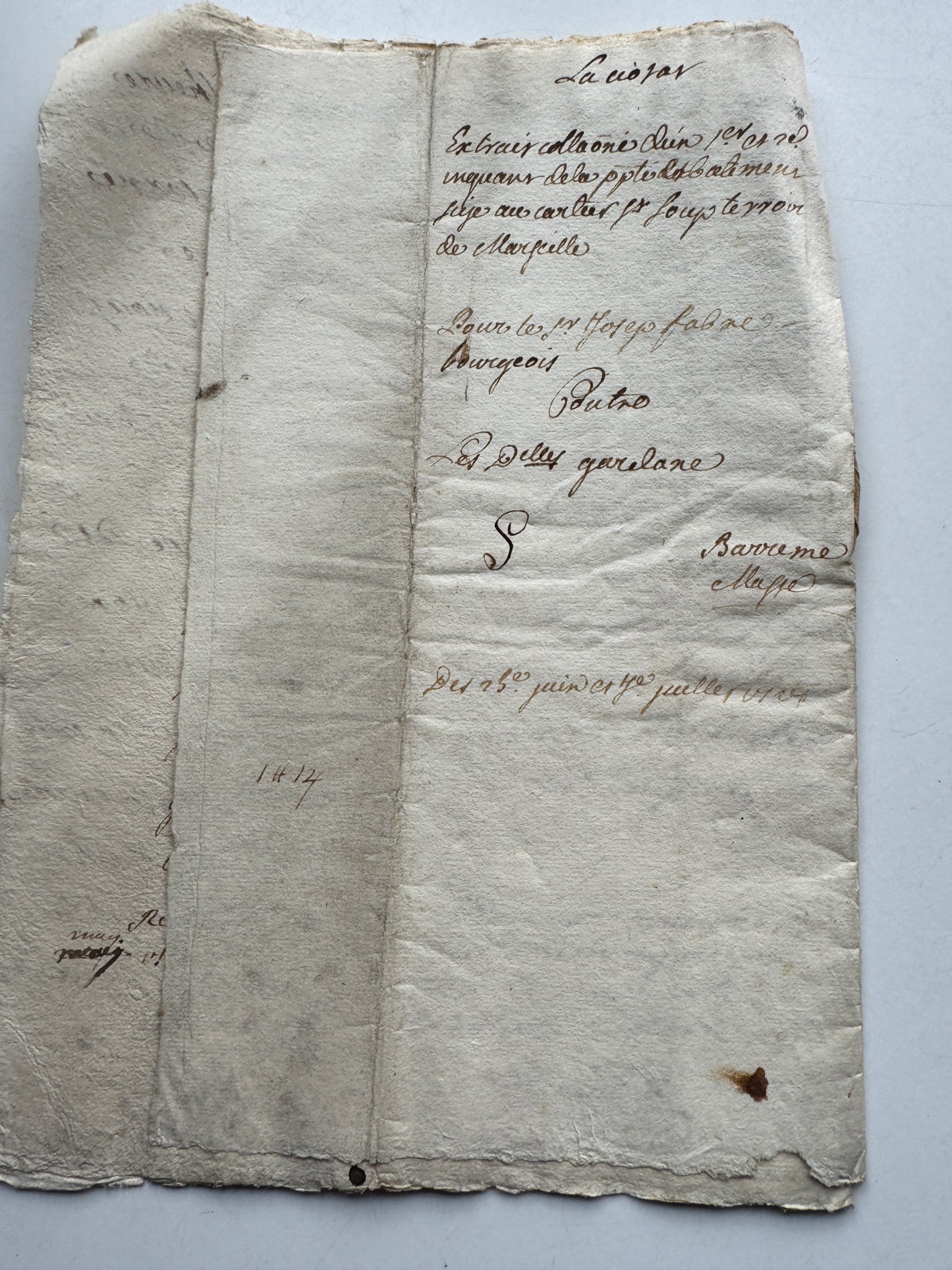 Antique 1700's French Legal Document, Provence Court Manuscript