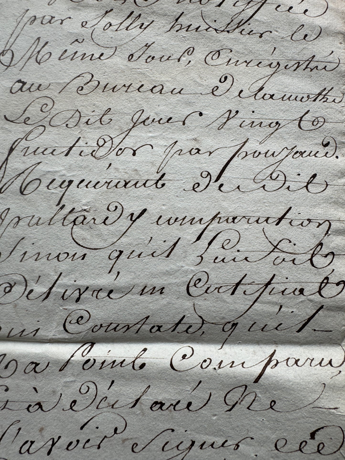 Antique French Document 1800's Elegant Script Handwriting, 4 Pages Paper Ephemera