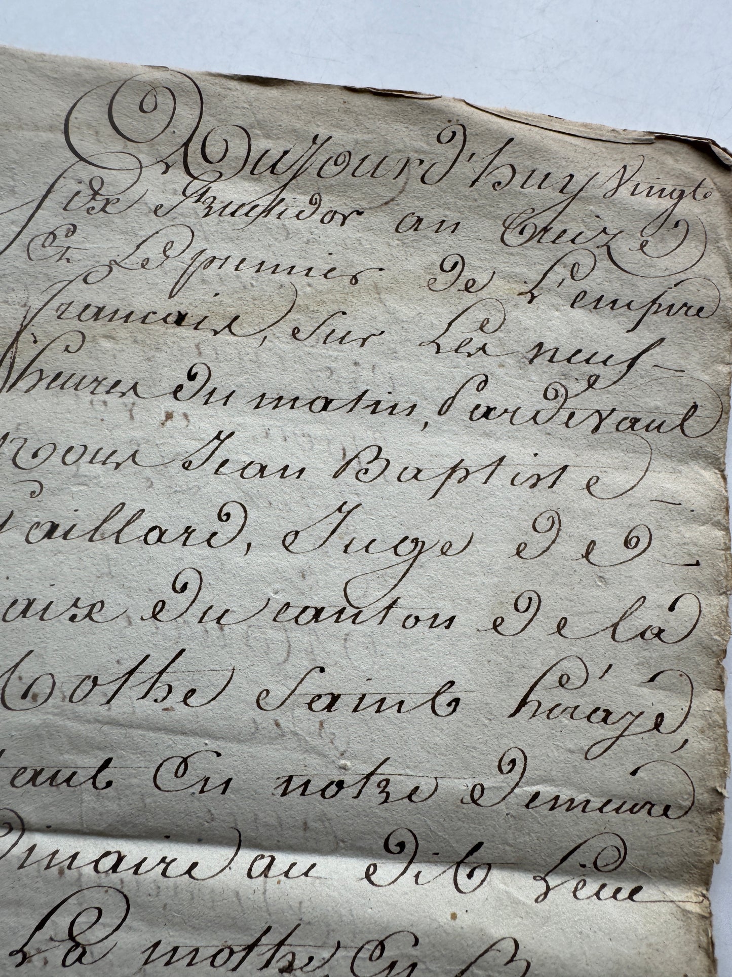 Antique French Document 1800's Elegant Script Handwriting, 4 Pages Paper Ephemera