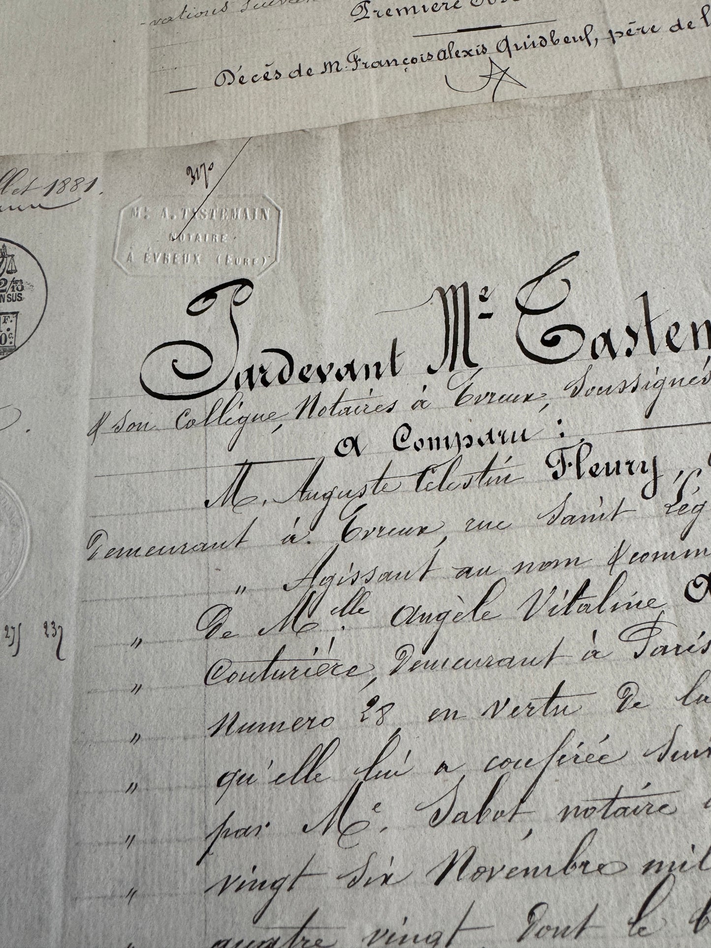 Antique French Documents, Early 1800's Handwritten Ephemera with Stamps and Seals