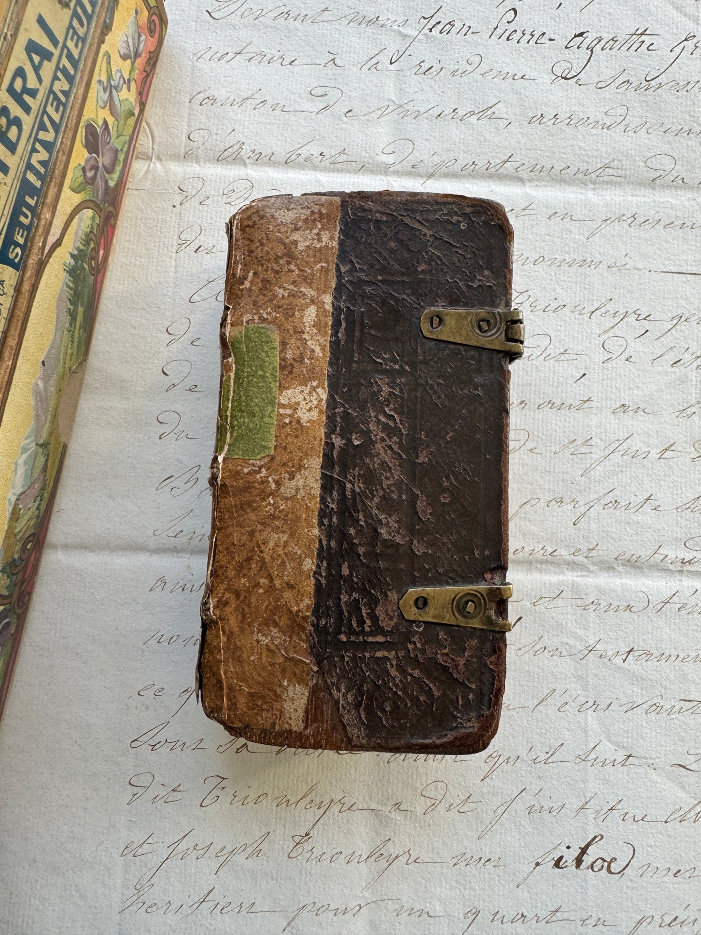 Antique French Book- The Psalms of David 1600's Prayer Book, Leather, Small Sized Leather with Buckles, Rare & Collectible, Bibliophile