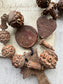 Antique French Carved Wood Beads from Lourdes, Large Oversized, Nuns Rosary