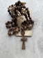 Antique French Carved Wood Beads from Lourdes, Large Oversized, Nuns Rosary