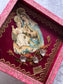 Antique Religious Reliquary Shadow Box, Virgin Mary & Christ Child