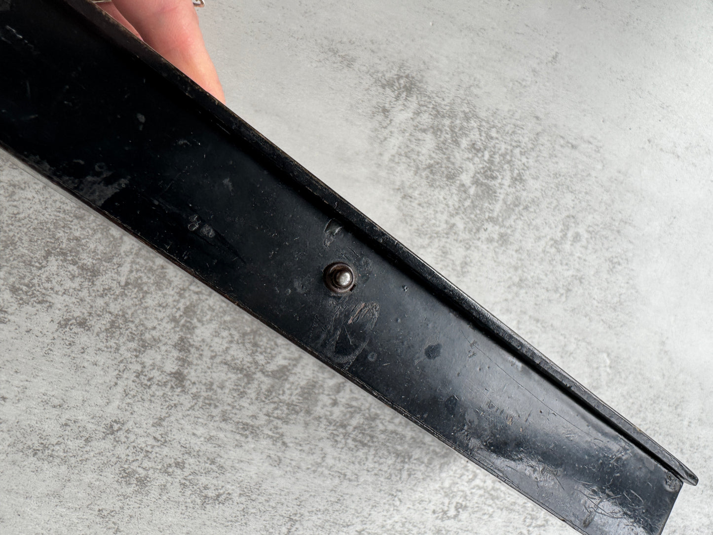 Antique Victorian Black Lacquer Pencil Box with Fox Hunting Scene, 19th Century