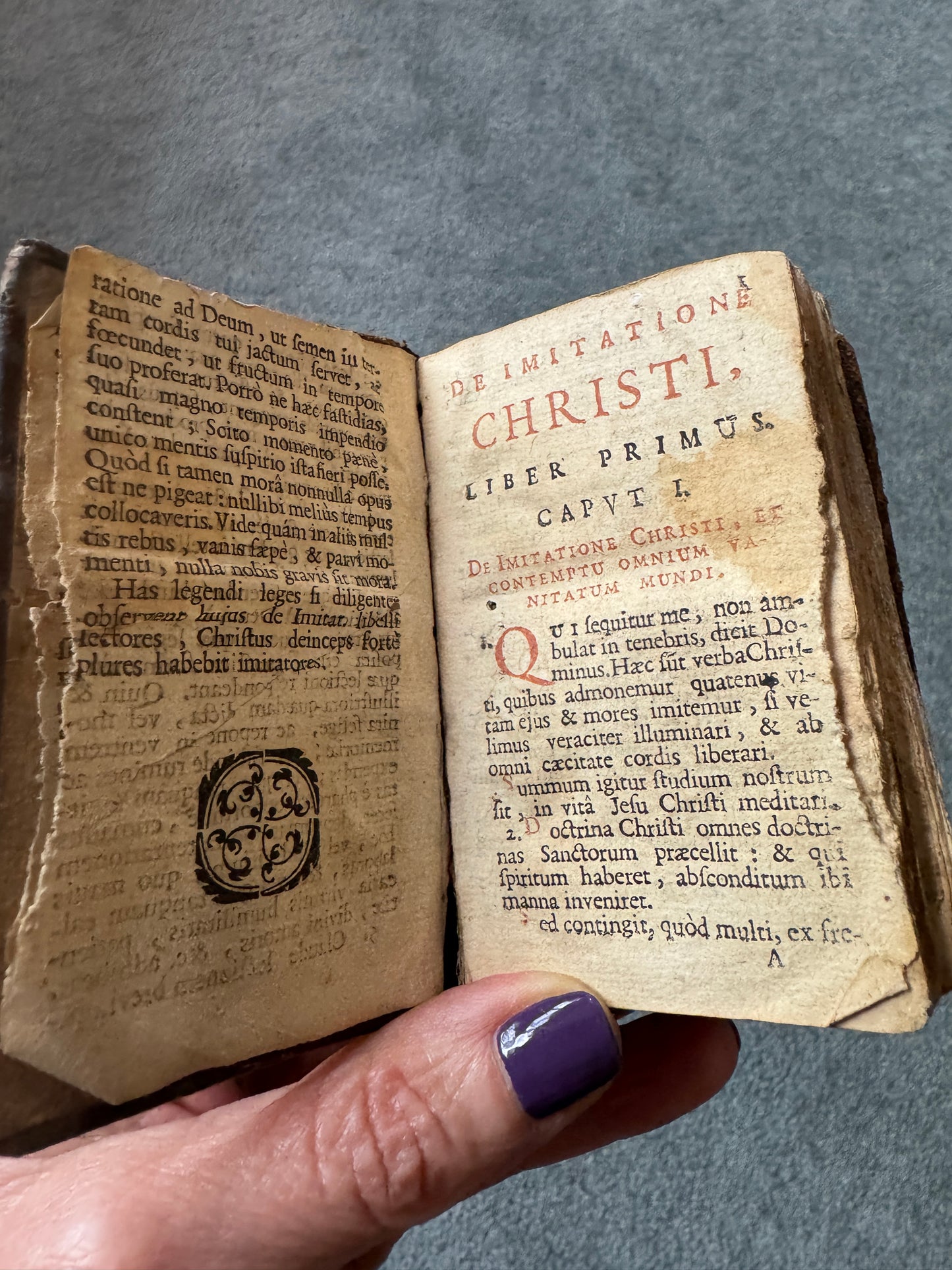 Antique Leather-Bound Book "Imitatio Christi" Devotional Book, Latin, Collectible Rare