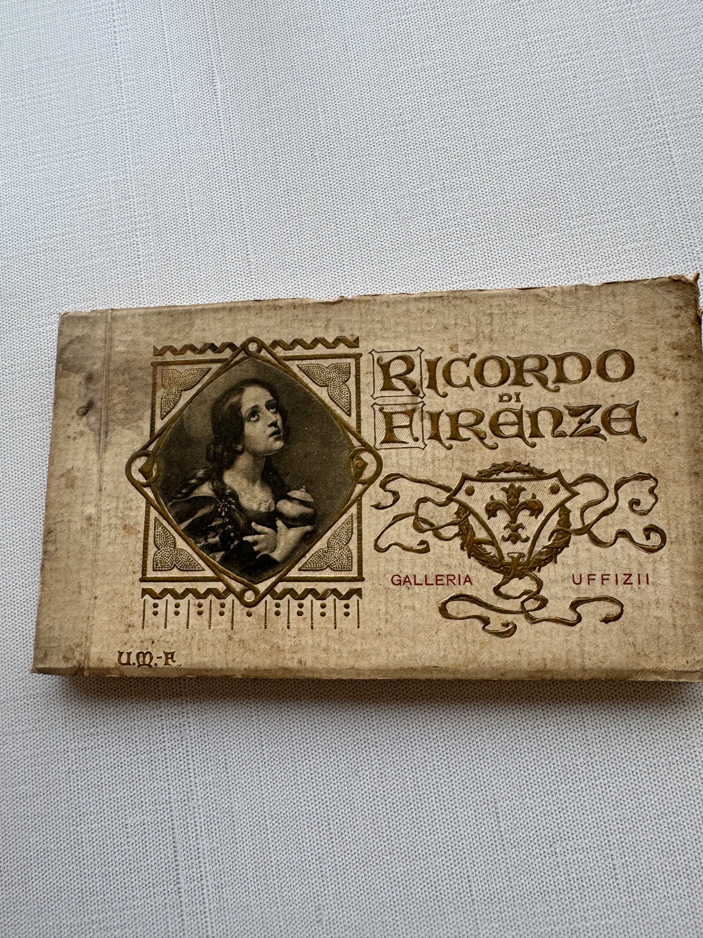 Antique Italian Art Book, Ricordo di Firenze Galleria Uffizi, Souvenir with Old Master Prints