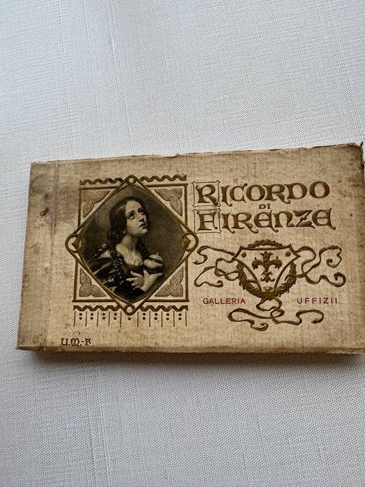 Antique Italian Art Book, Ricordo di Firenze Galleria Uffizi, Souvenir with Old Master Prints