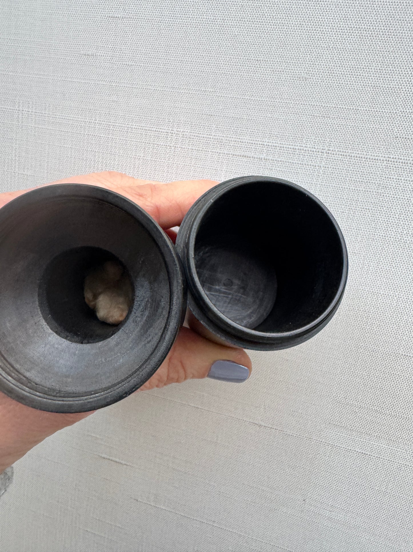 Antique Glass Apothecary Bottle in Ebony Wood Travel Case