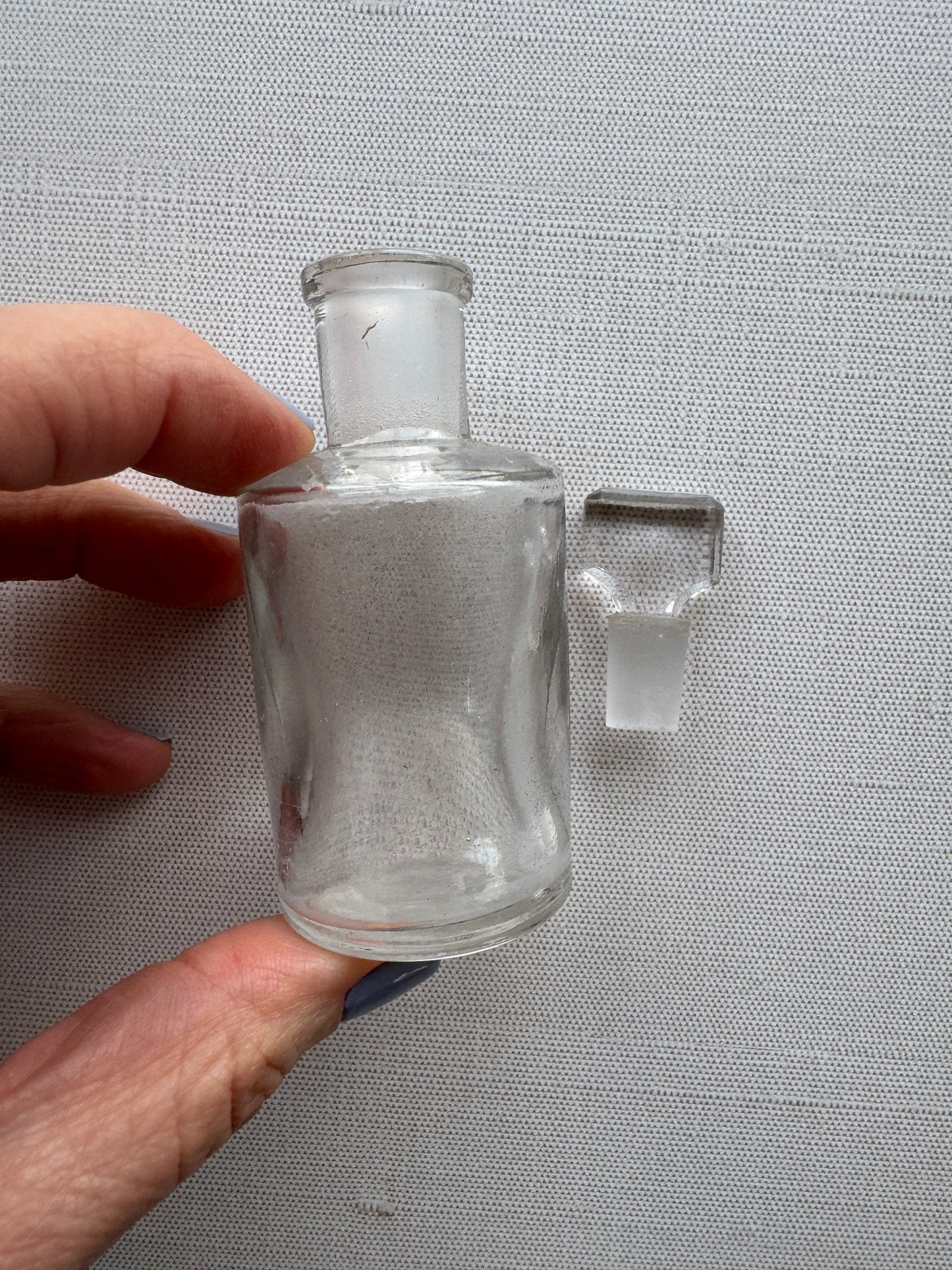 Antique Glass Apothecary Bottle in Ebony Wood Travel Case