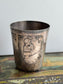 Antique French Silver Plated Baby Cup with Engraved Child and Monogram, Hallmarks