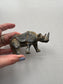 Antique Rhinoceros Figurine, Metal Worn Patina