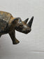 Antique Rhinoceros Figurine, Metal Worn Patina