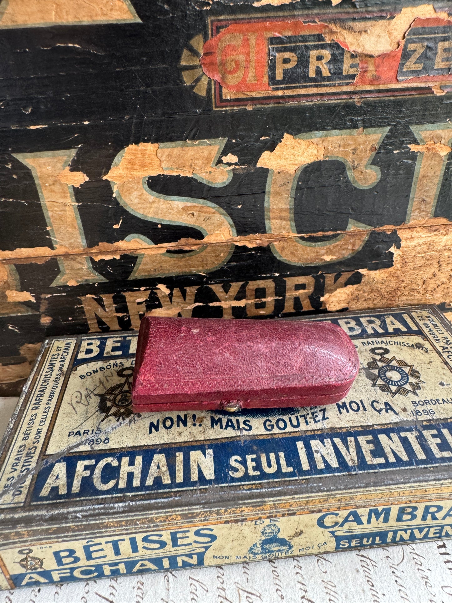 Antique French Meerschaum Pipe Case “Écume Véritable”