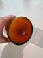 Antique French Apothecary Bottle, Amber Colored Glass, Porcelain Label