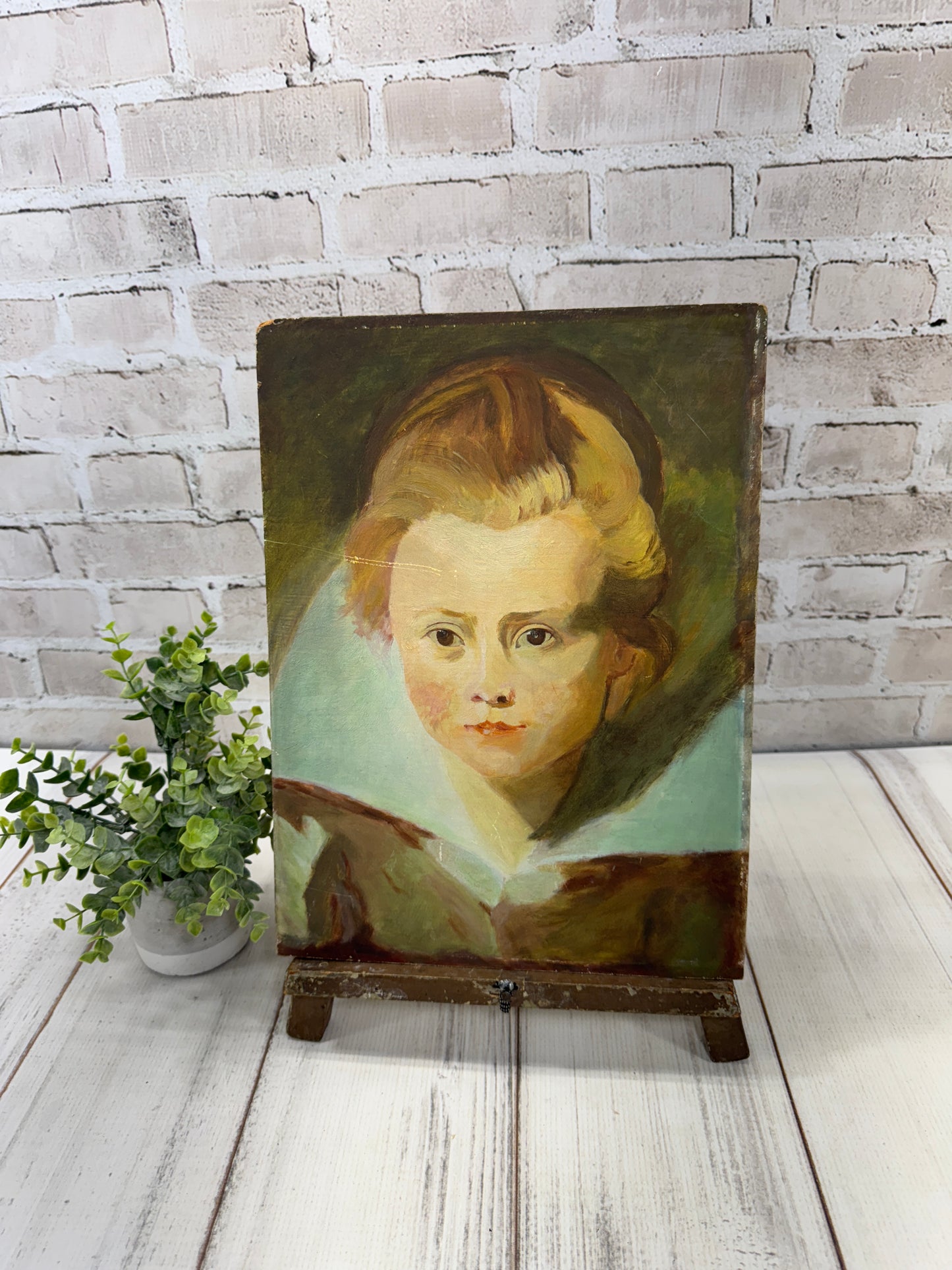 Vintage French Child Painting