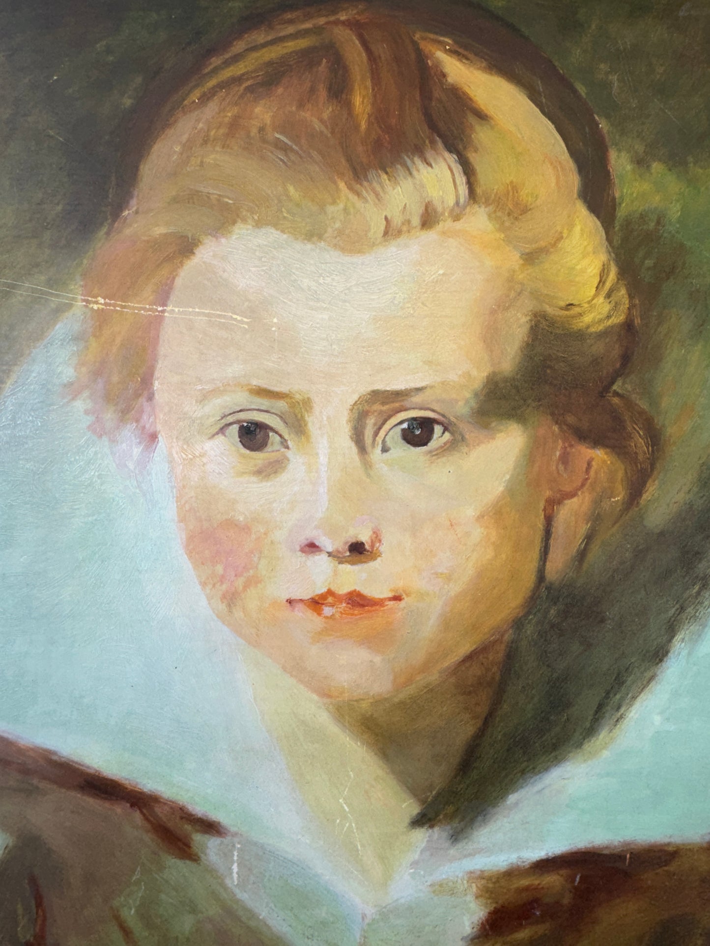 Vintage French Child Painting