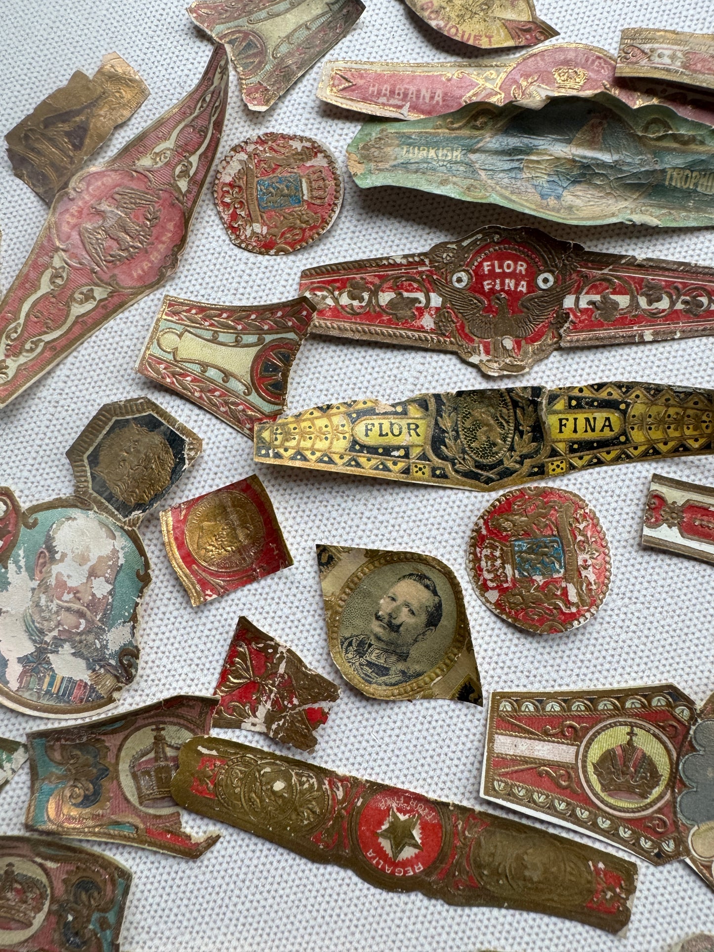 Lot of Antique European Cigar Bands 19th to Early 20th Century Paper Ephemera