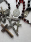 Antique French Rosary Lot with Crucifixes and Religious Medals