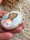 Antique Porcelain Portrait Brooch, 18th Century Style Lady