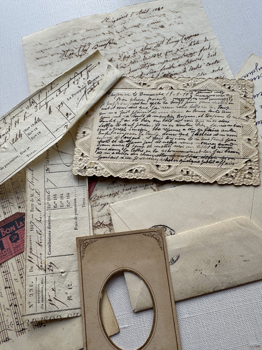Antique Ephemera Bundle, 1800's Paper Collectibles