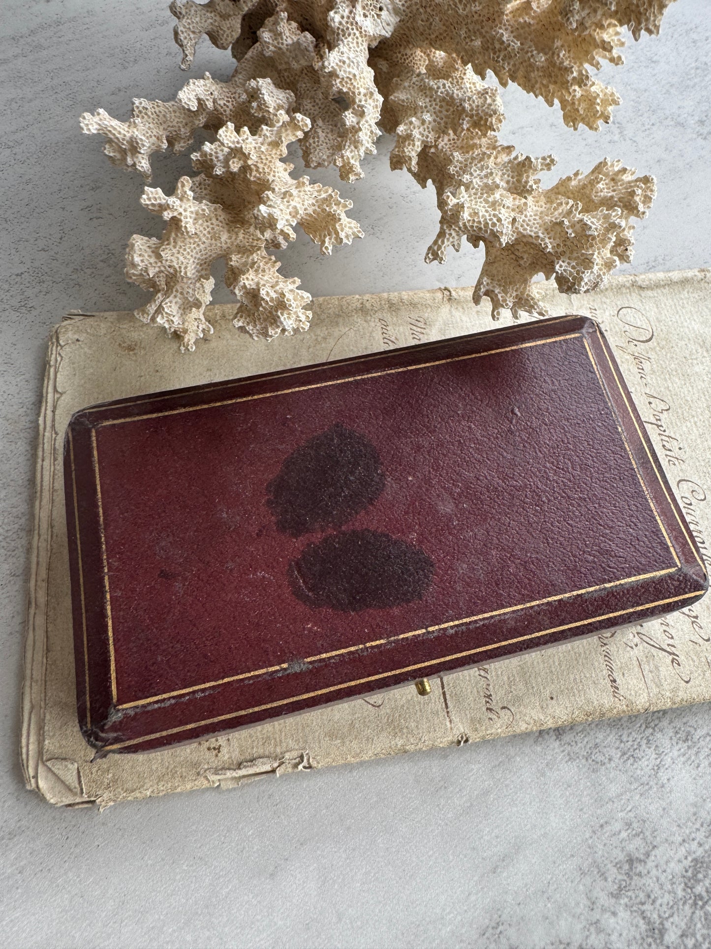 Antique French Sewing Etui Set in Leather Case, Elegant 19th Century Necessaire