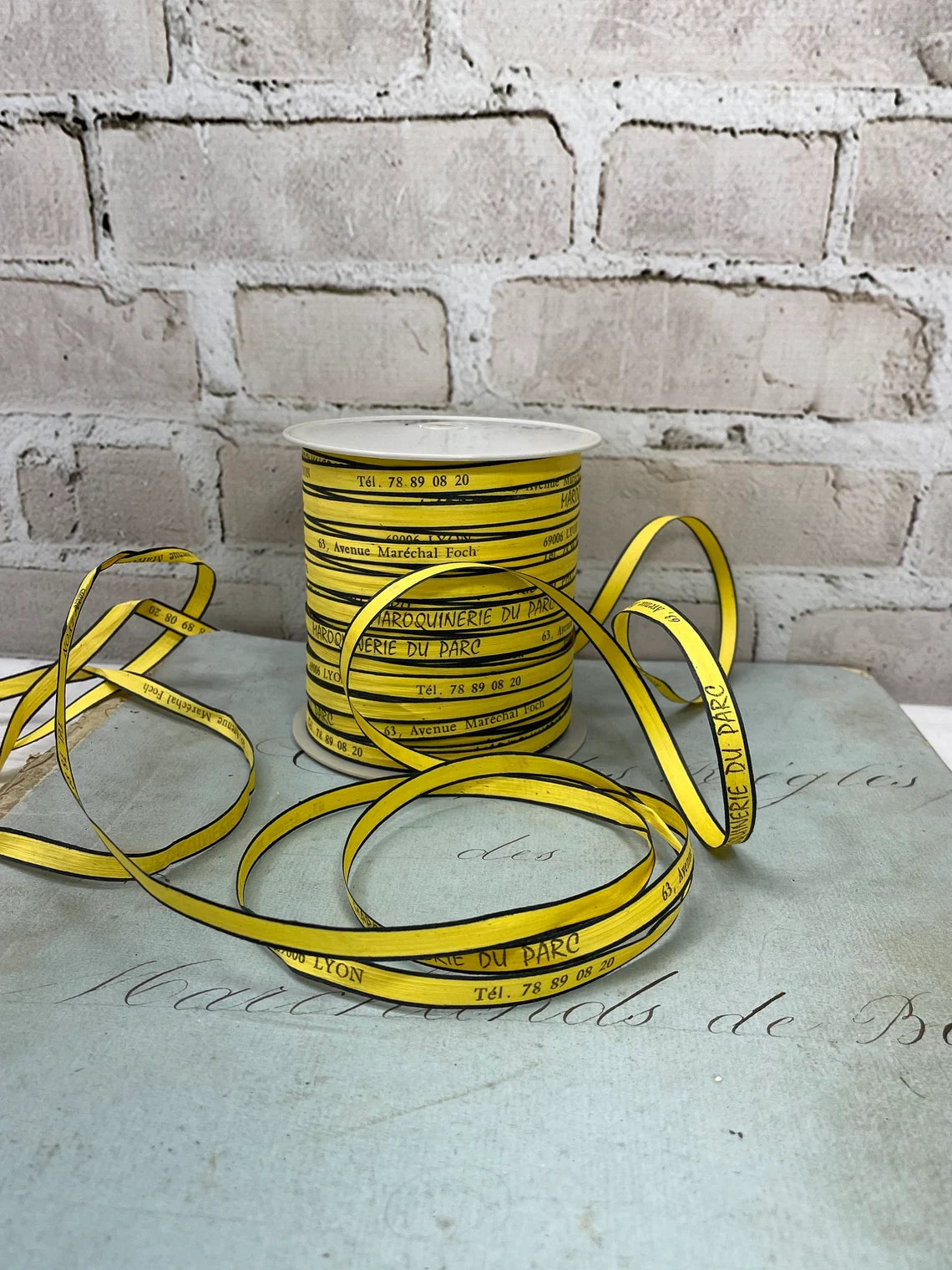 French Shop Twine, 6 Yards of Haberdashery Millinery Paper String, Maroquinerie Du Park
