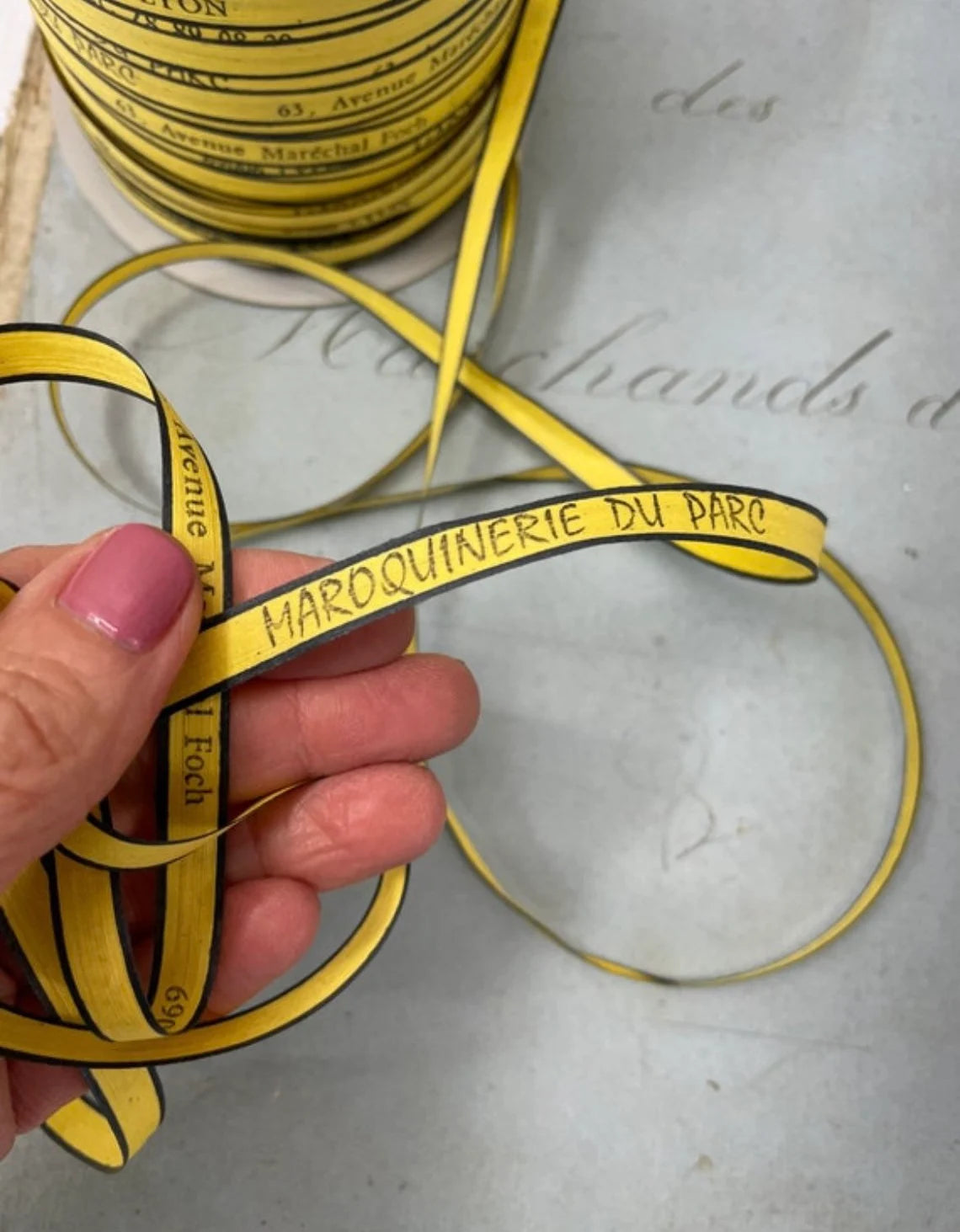 French Shop Twine, 6 Yards of Haberdashery Millinery Paper String, Maroquinerie Du Park
