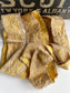 Handmade French Lace with Fabric Backing, Antique Trim, Yellow Gold