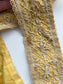 Handmade French Lace with Fabric Backing, Antique Trim, Yellow Gold