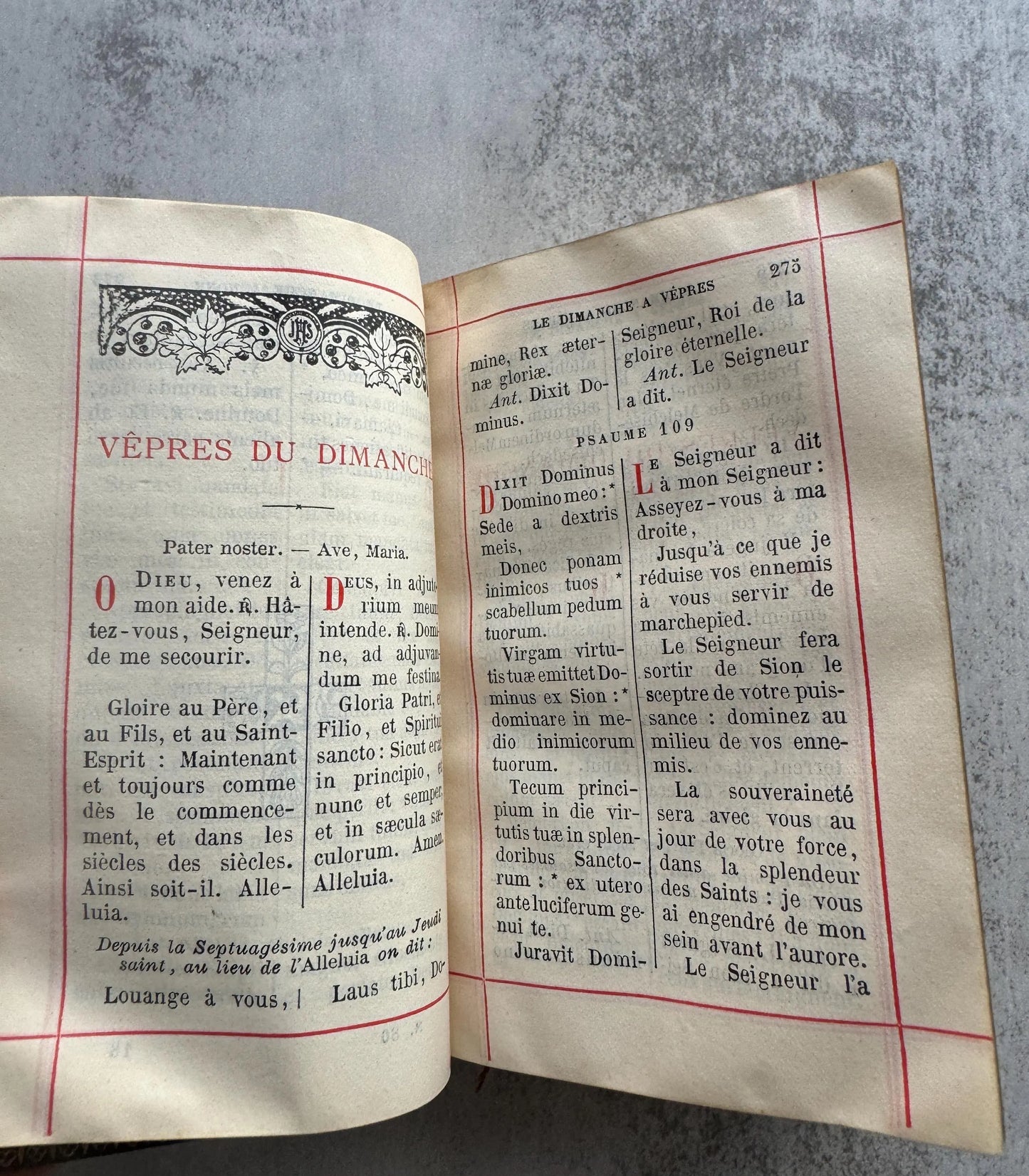 French Roman Parishioner Complete, Prayer Book, Leather Covers Dated 1905, Gilded Edged Pages