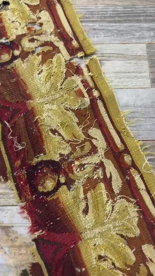 Antique French Tapestry Woven Trim, 18th Century Louis XVI Era Textile Fragment